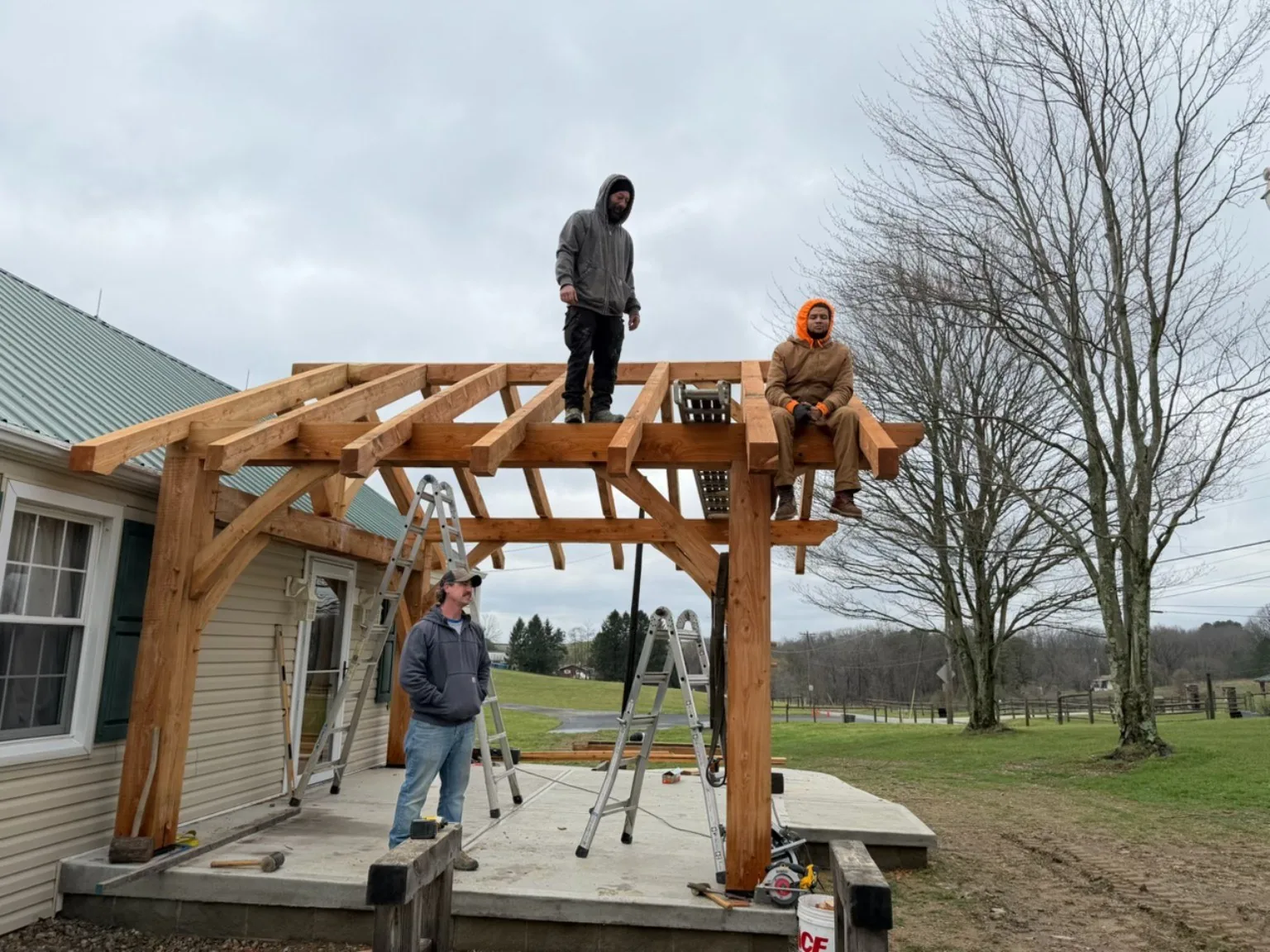 Dom The Handyman timber-frame carpentry project in the Capital Region