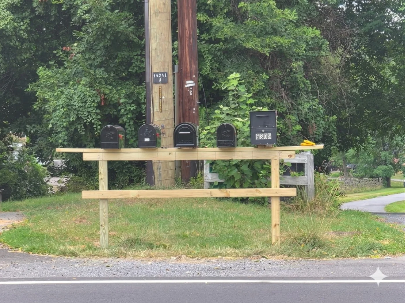 Finished six-mailbox support rebuild in Upper Marlboro Maryland