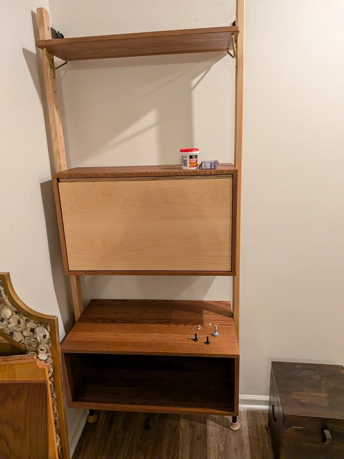 Wall shelving installation